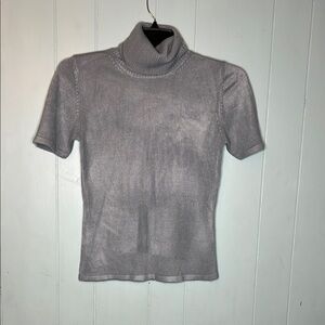 Lou Lou & Company Gray Fitted Ribbed Tee